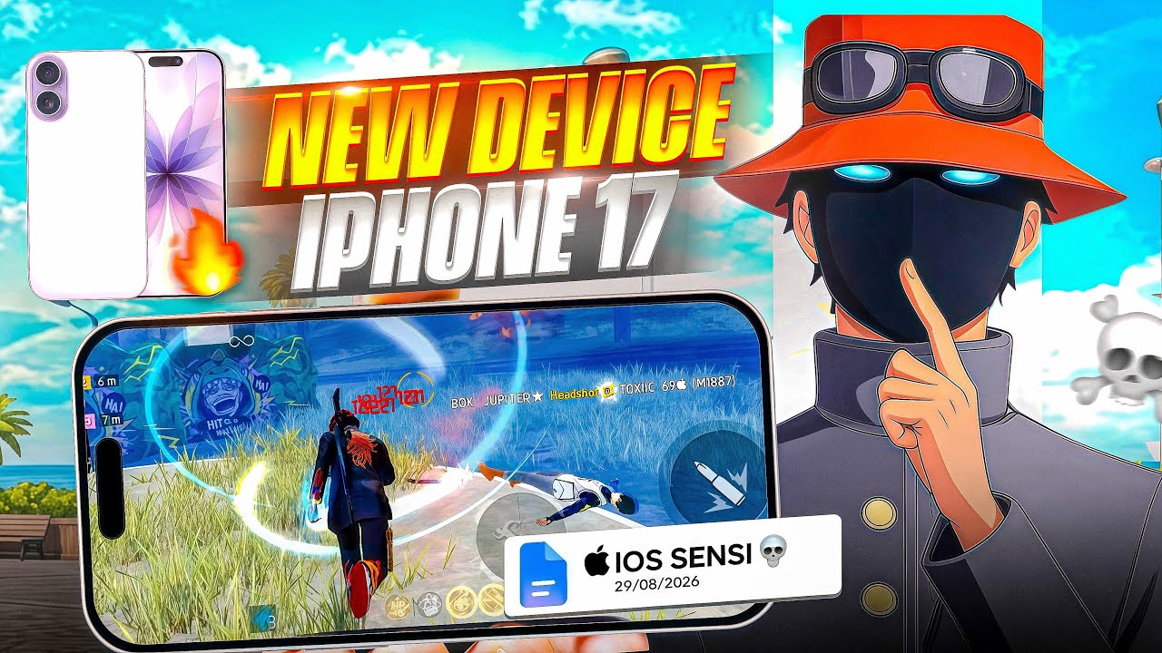NEW DEVICE 🔥I PHONE 17 🍎😱 | IOS SENSITIVITY 🥶 | I PHONE 17 GAMEPLAY 🥵 | 0% recoil 🤩✅BDK JUPITER FF 🌸
