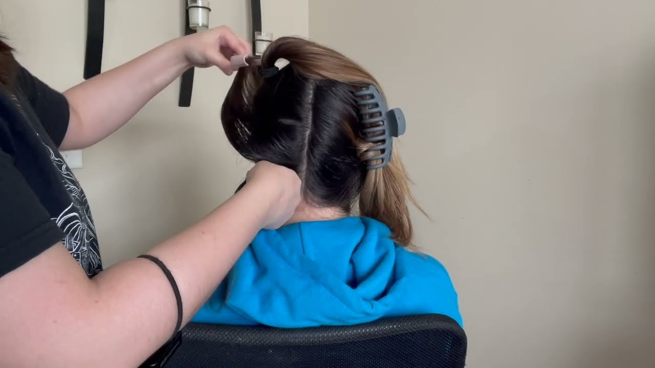 ASMR // An Attempt at Criss Cross Space Buns on My Sister | Hair Parting, Sectioning, and Braiding