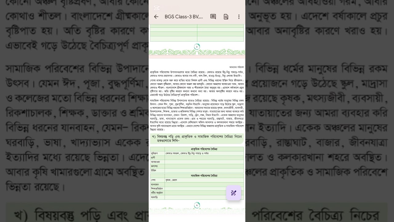 আমাদের পরিবেশ | তৃতীয় শ্রেণী | বাংলাদেশ ও বিশ্ব পরিচয় (১ম অধ্যায়) 
