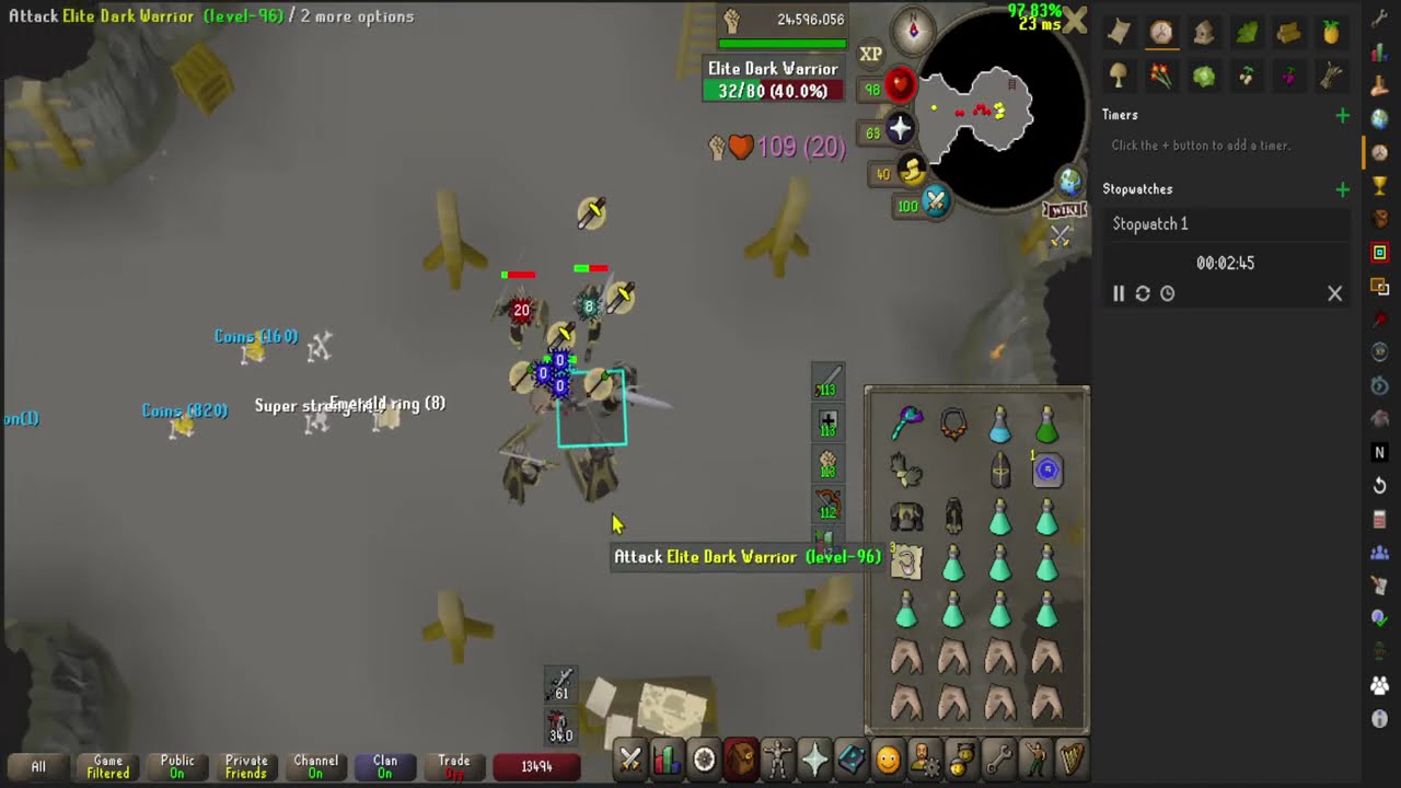Short example of Elite knights/warriors for fast falador diary requirement (read description)
