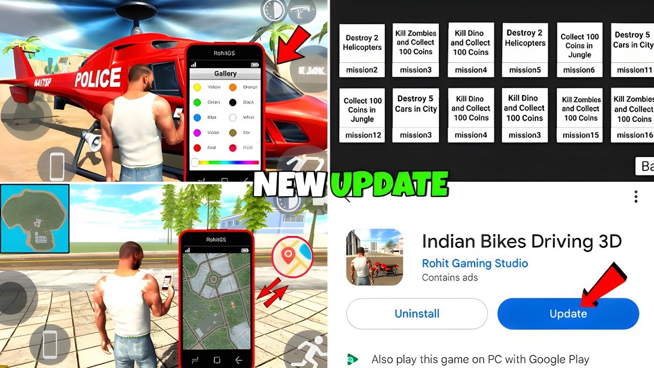 New Update in INDIAN BIKES DRIVING 3D 🤯 NEW Mission+Police Helicopter Chest Codes 