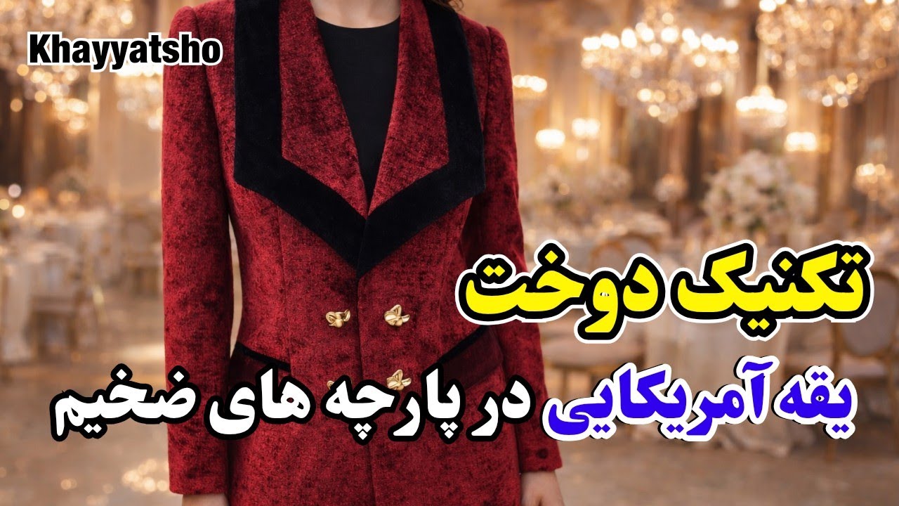 تکنیک دوخت یقه آمریکایی و آرشال در پارچه های ضخیم|آموزش خیاطی 