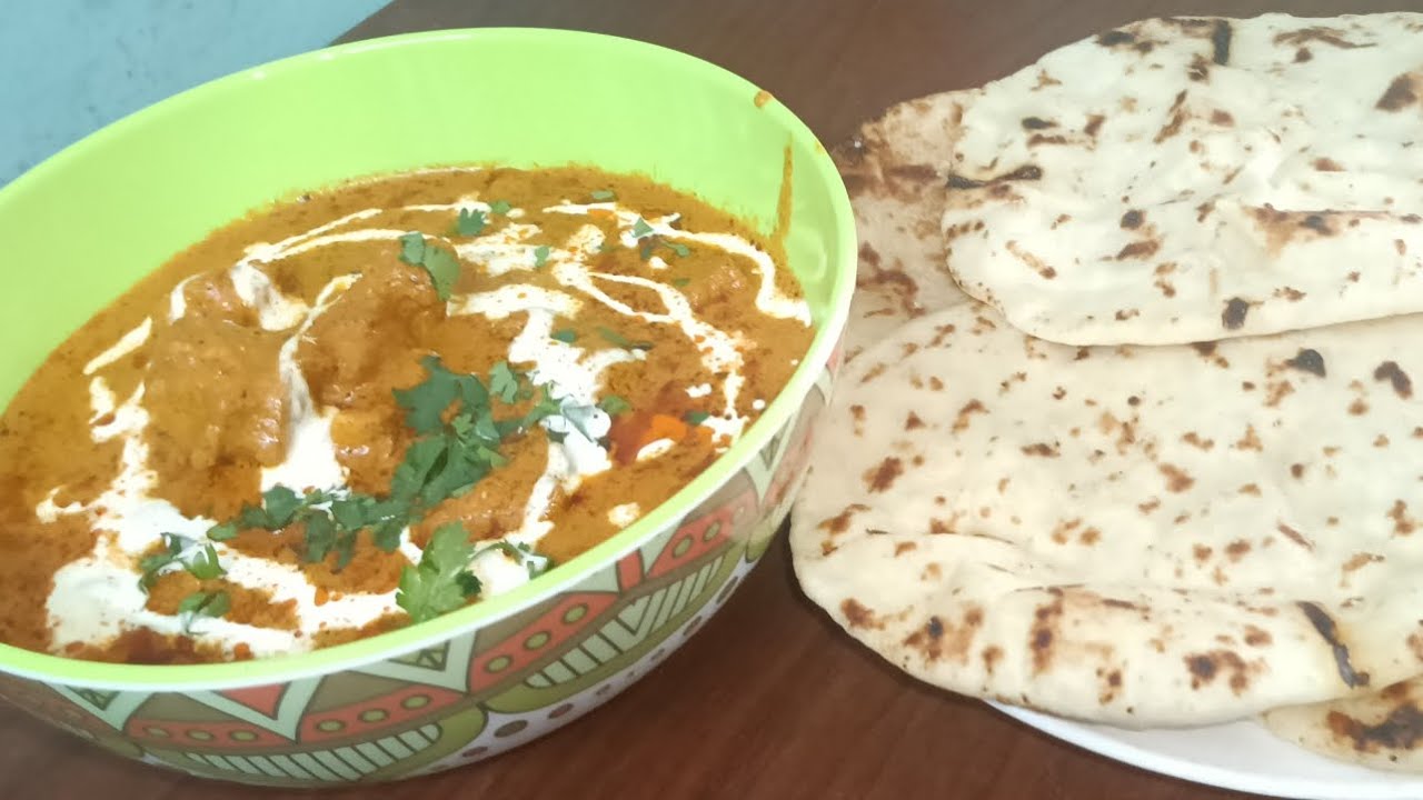 Restaurant style butter chicken with Turkish tawa naan recipe in Hindi -ykk 
