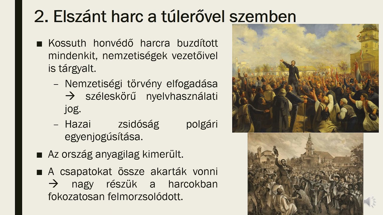 6. osztály történelem - A szabadságharc leverése