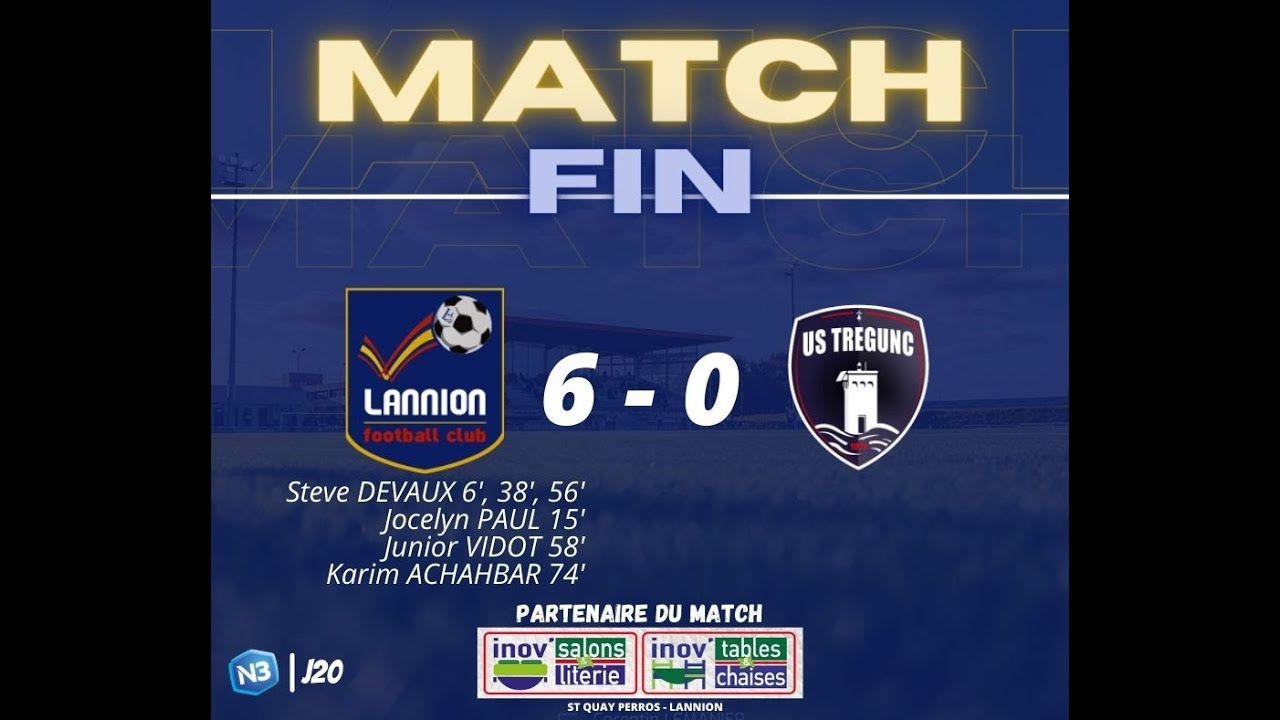 [J20|N3] : LANNION FC 6-0 US TREGUNC
