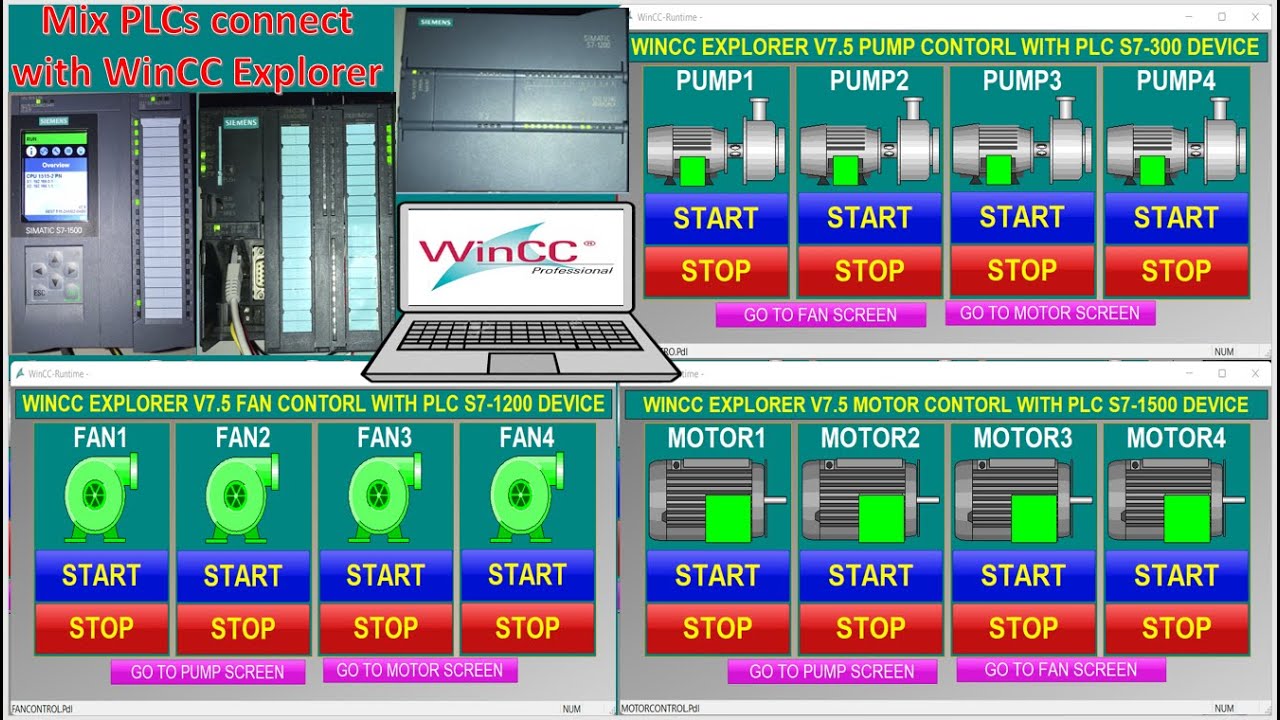PLC S7-1500, S7-1200 and S7-300 with WinCC Explorer V7.5  full tutorial