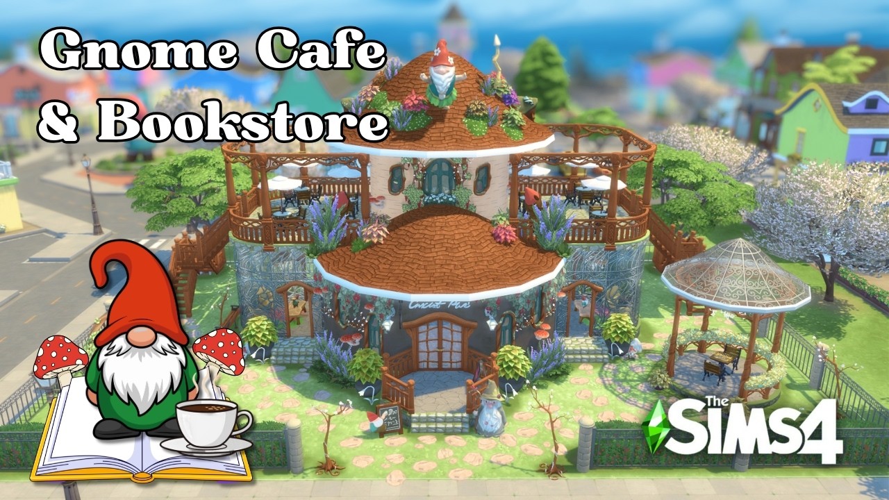 Cozy Gnome Cafe & Bookshop 🍄📚 | No CC | The Sims 4 ASMR Speed Build