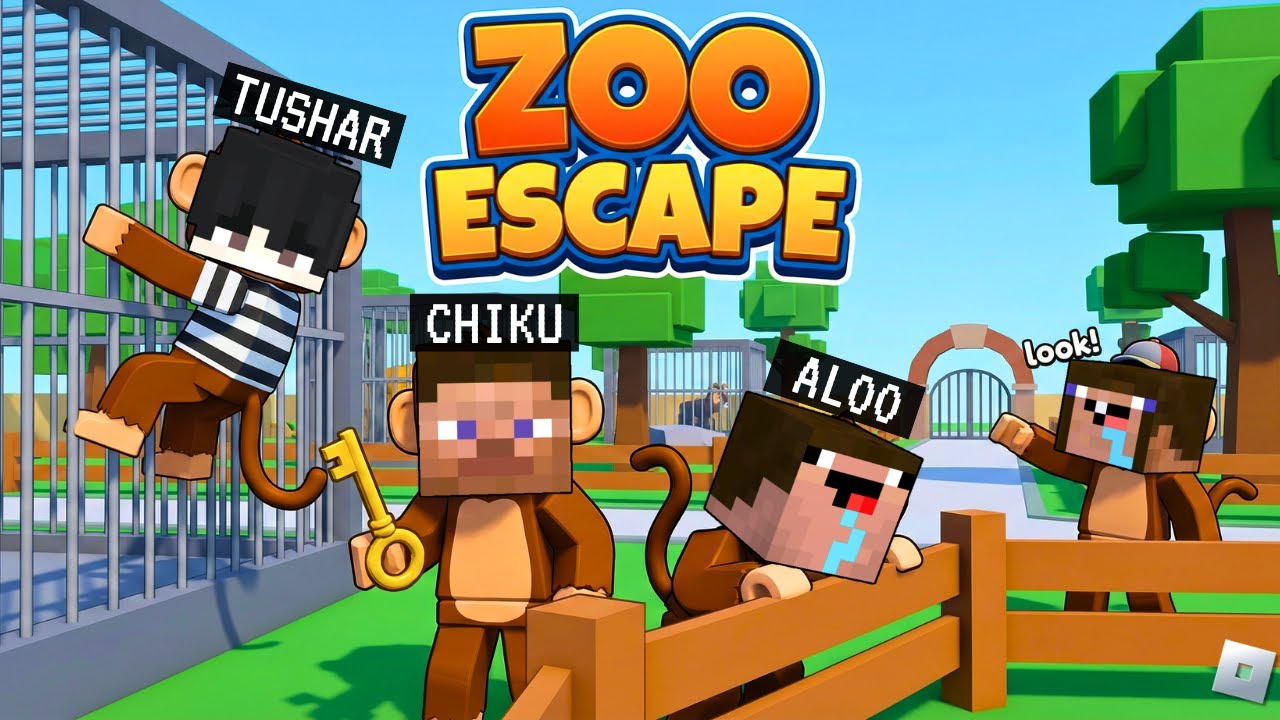 Escaping the ZOO as Monkeys! 😂 (Roblox Escape Room Part-2)