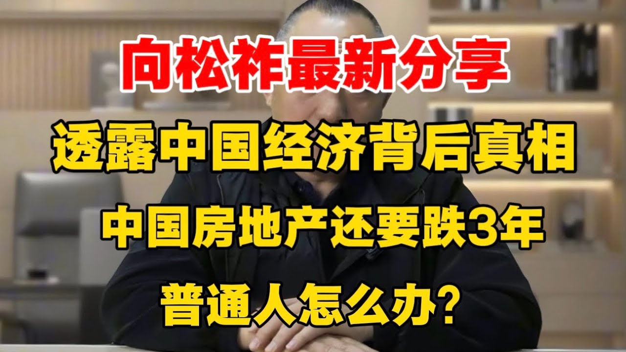 向松祚教授最新分享：透露中国经济背后真相，中国房地产还要跌3年，普通人怎么办？