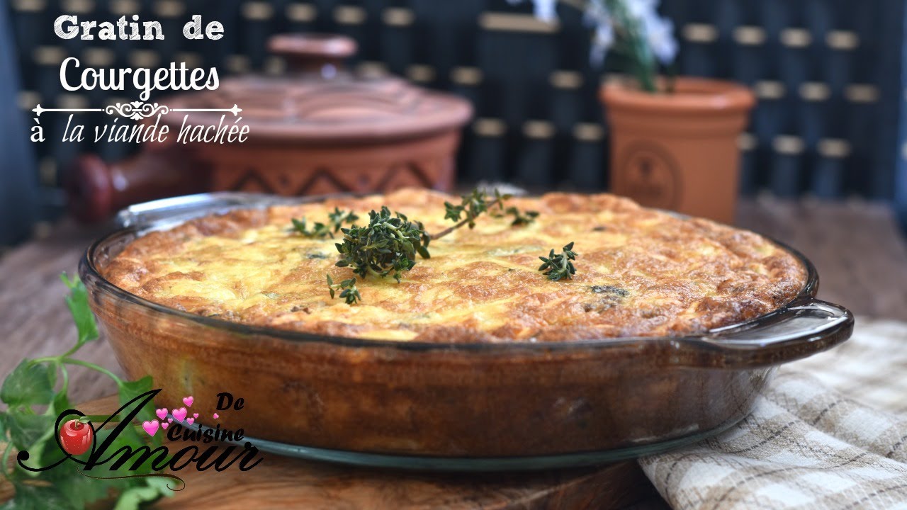 gratin de courgettes à la viande hachée, repas pour dîner facile et rapide