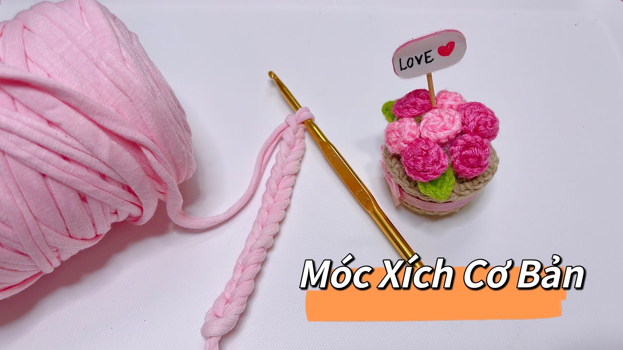 #69 - MÓC LEN CƠ BẢN : Hướng dẫn móc mũi móc xích / Mũi Bính - Ngọc Thanh HandMade💕