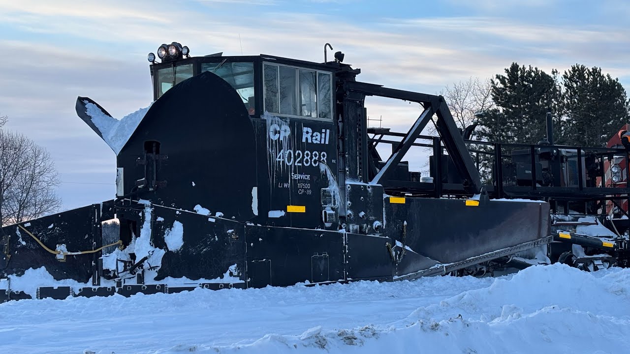 Canadian Pacific Railway SNOW Train!!! 402888(JORDAN SPREADER) Mile 58 Missanabie Dog Lake
