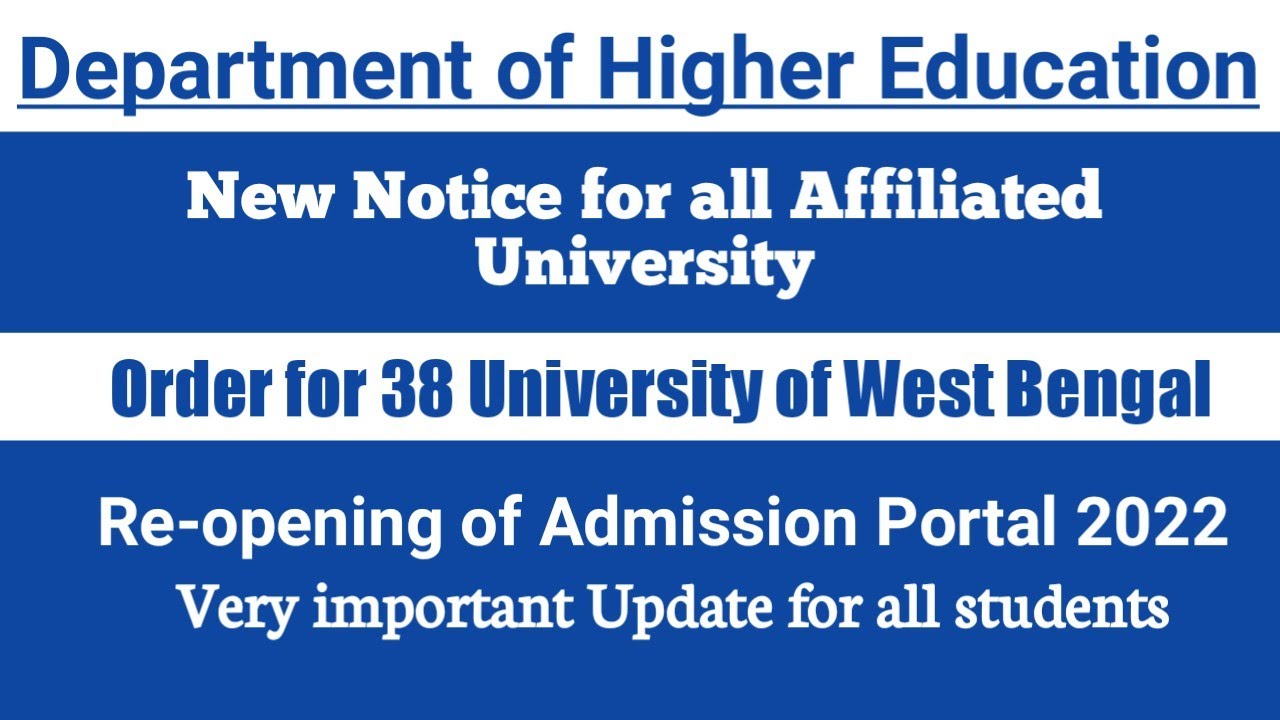 New Update from Department of Higher Education || Re-opening the  Admission portal of 2022-23