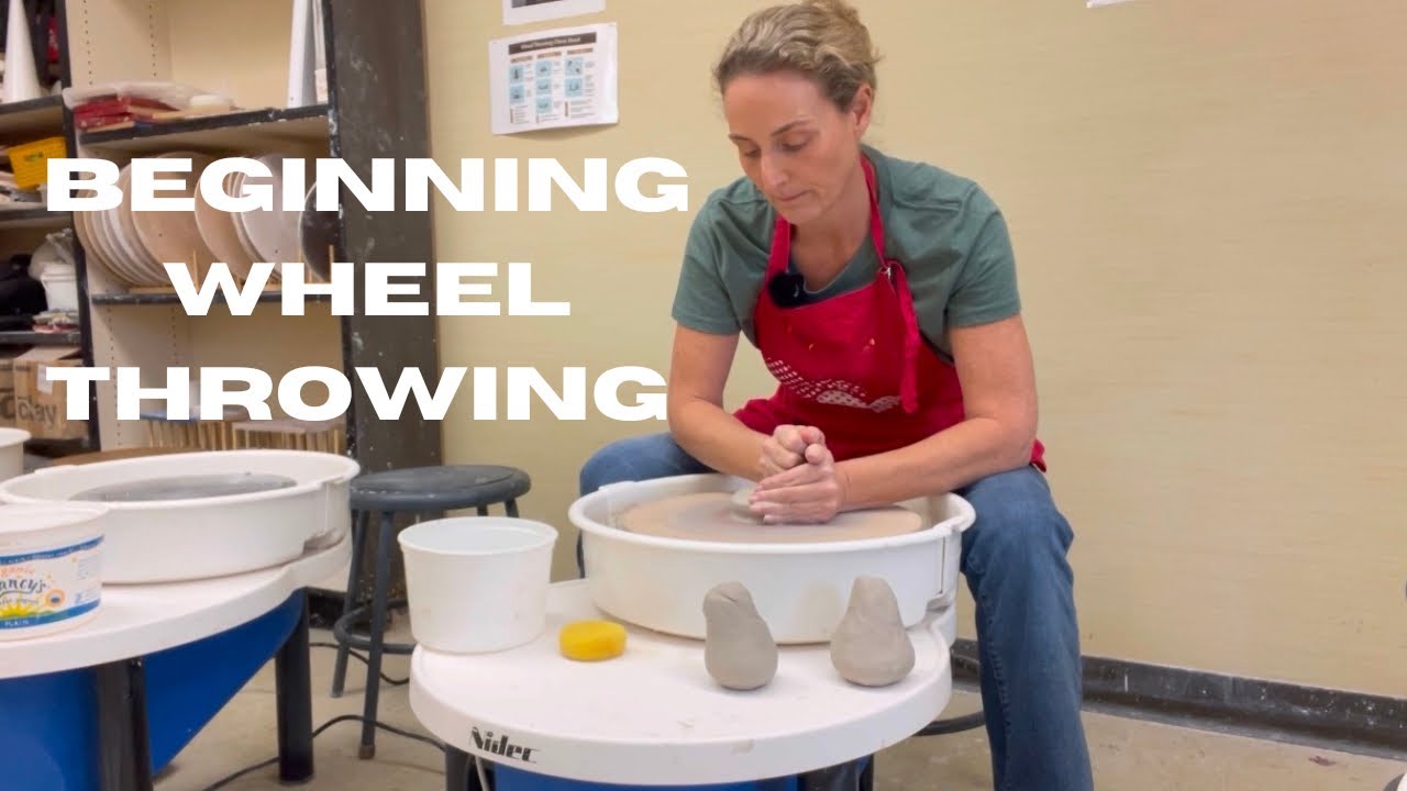 Beginning wheel throwing😌throwing a small bowl