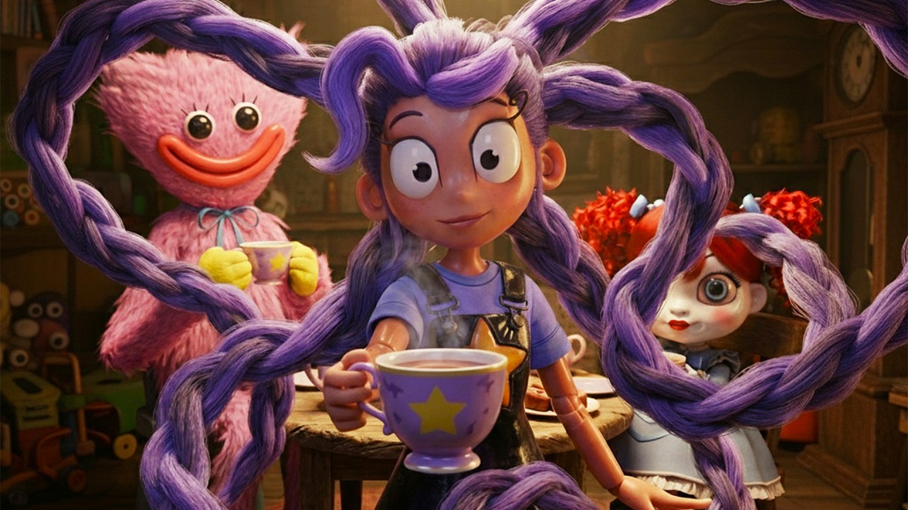 Tea Time with Lily Lovebraids (Poppy Playtime 5 Inspo) Animated Music Video DJ BEE BOP