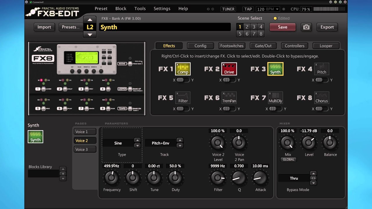 Fractal FX8 - Introduction to the Synth Block