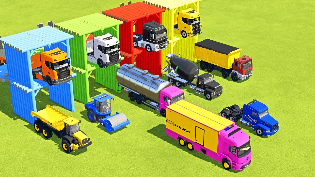 TRANSPORTING MILITARY TRUCK, FIRE TRUCK, FIRE DEPARTEMENT, FORD POLICE, AMBULANCE WITH TRUCKS ! FS22