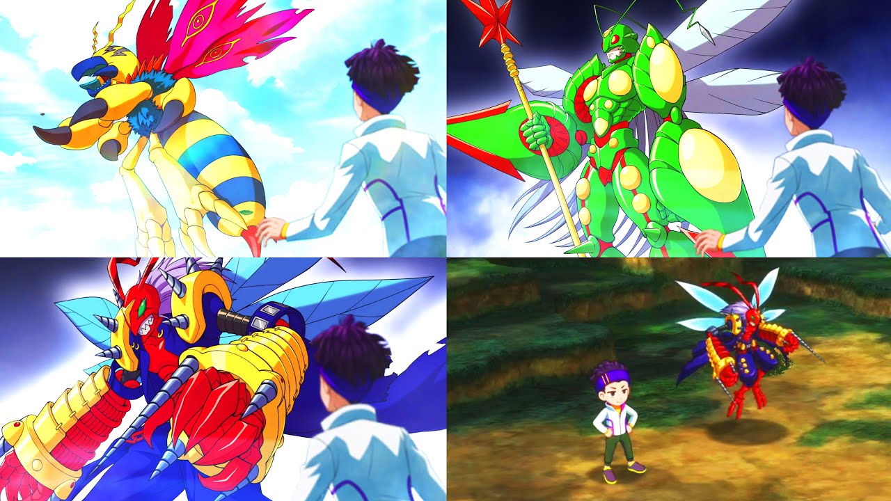 Digimon Survive Kunemon All Evolution/Digivolution Anime Cutscenes