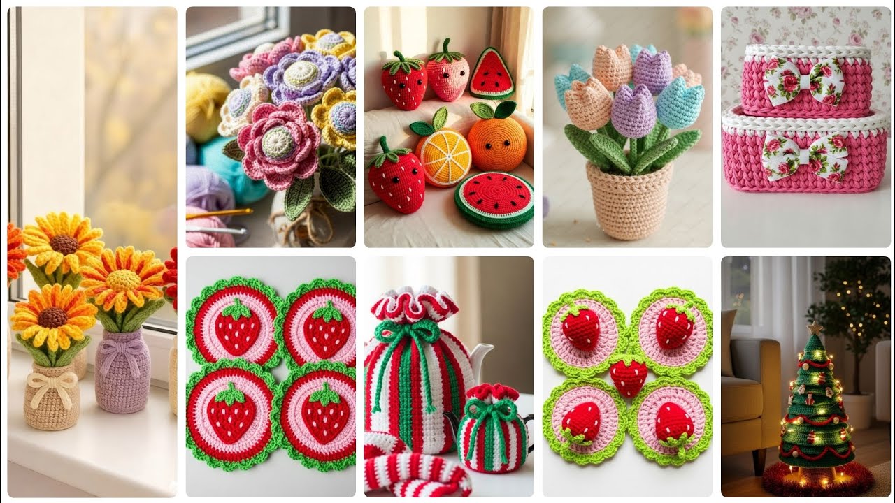 Maravillosas y hermosas ideas de patrones de crochet a mano para la decoración del hogar. 