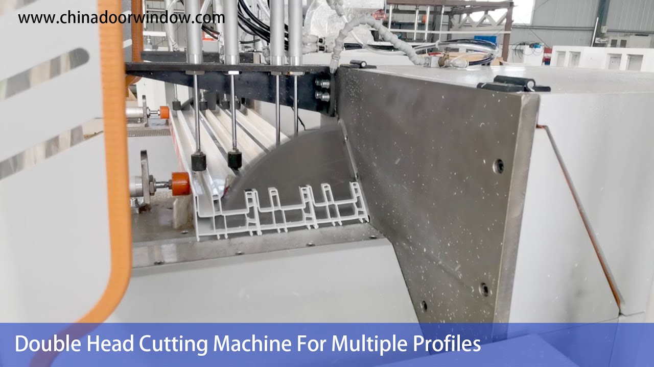 Aluminum uPVC Double Head Cutting Machine For Multiple Window Profiles