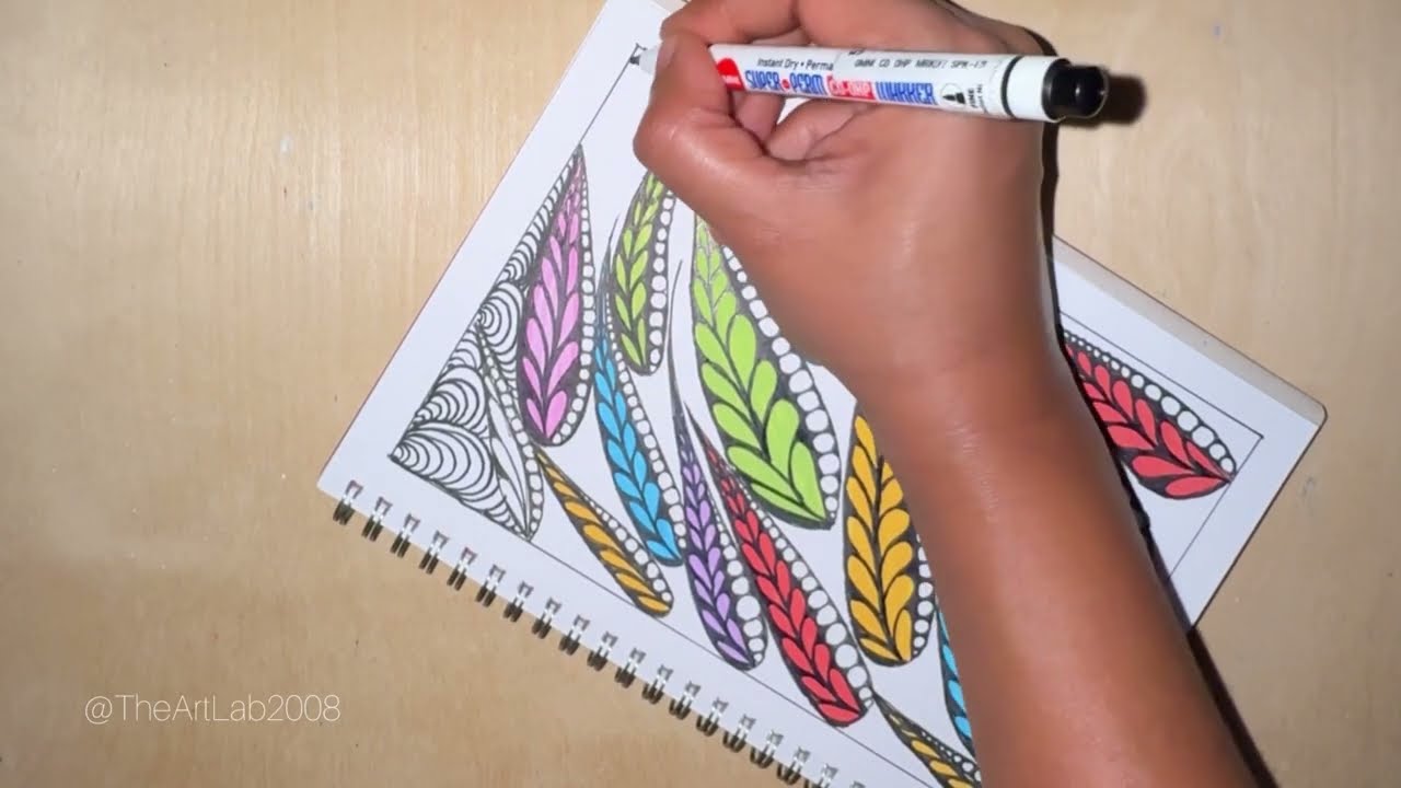 🎨 Easy Zentangle Art | Relaxing Abstract Patterns 🌀
