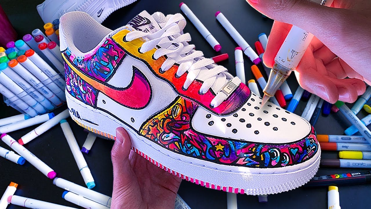 Custom DOODLE Air Force 1's !! 🖍👟 (sAtiSfyiNg)