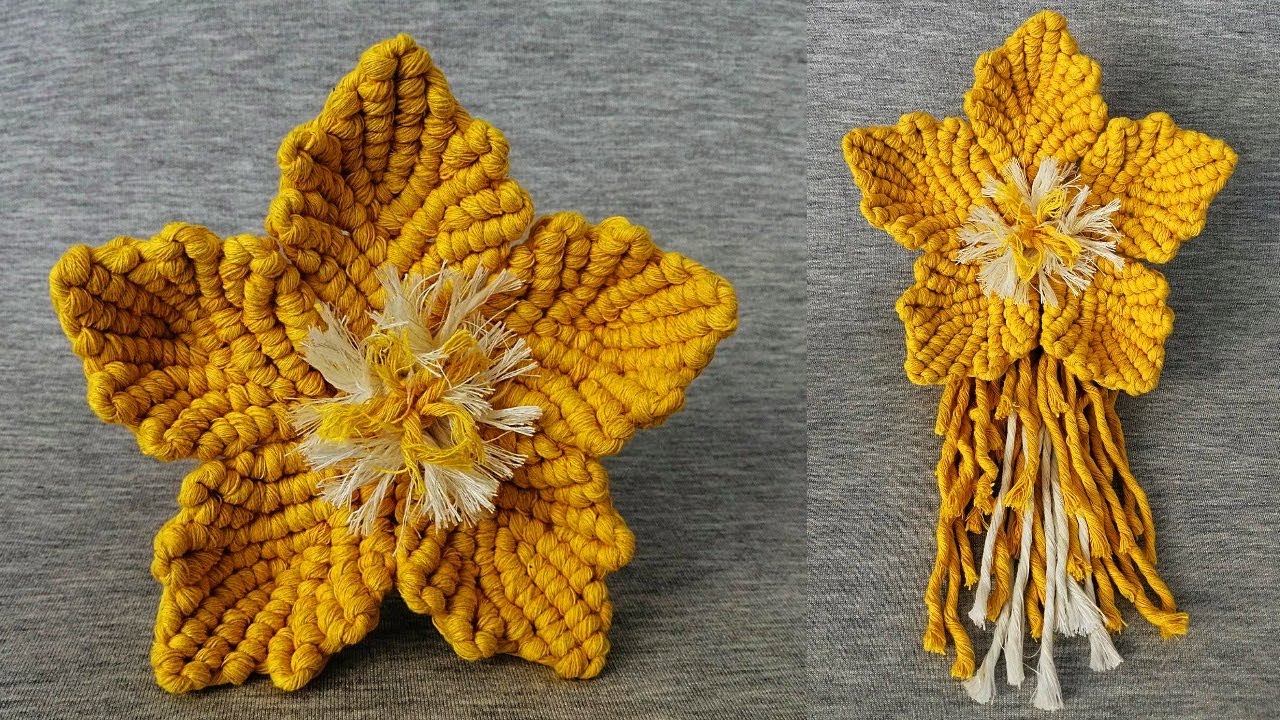 DIY como hacer una FLOR en MACRAME (paso a paso) | DIY Macrame Flower Tutorial (step by step)