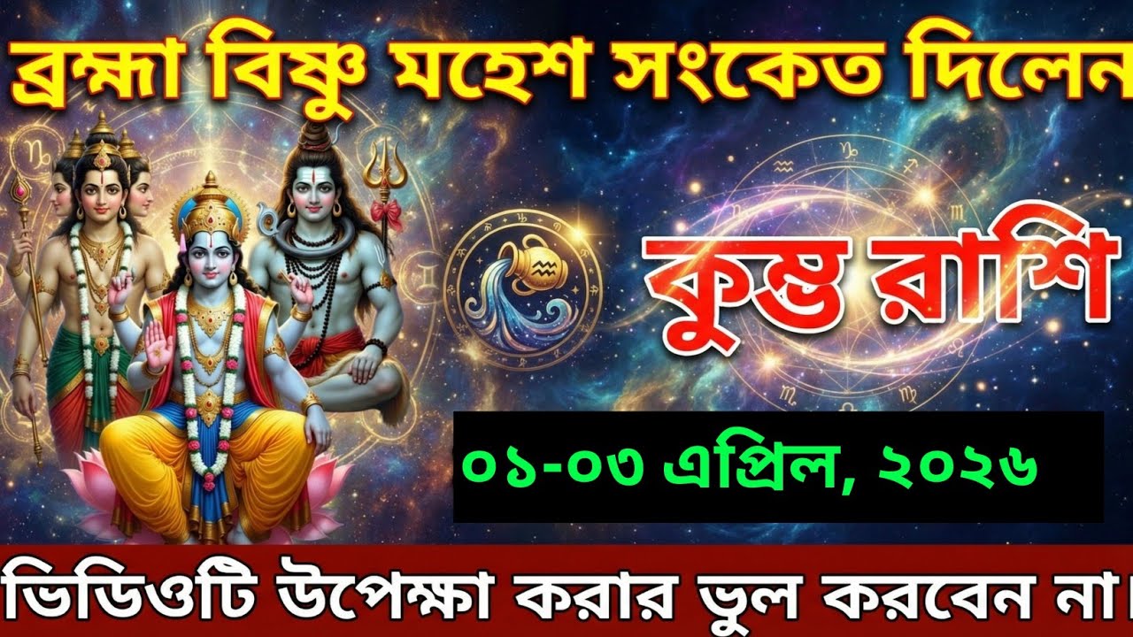 কুম্ভ রাশি ২০ জানুয়ারী, ২০২৬ ব্রহ্মা বিষ্ণু মহেশ সাবধান থাকার নির্দেশ দিলেন, ভিডিওটি দ্রুত দেখুন।