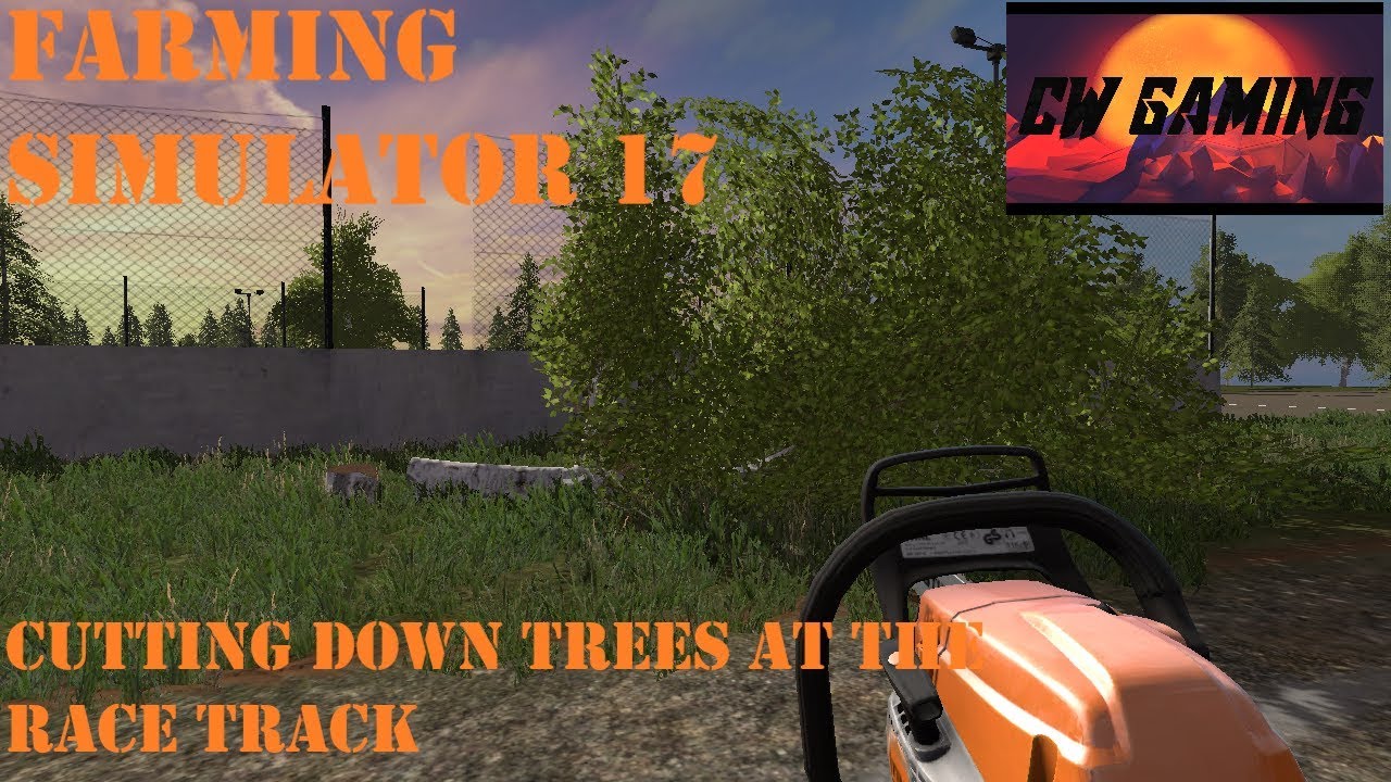 Farming Simulator17 -- cutting down trees at the race track
