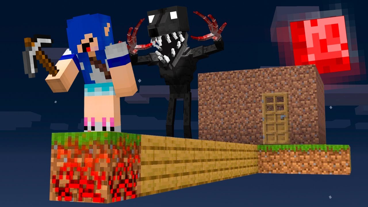 SOBREVIVI em UM BLOCO com MODS ASSUSTADORES no MINECRAFT