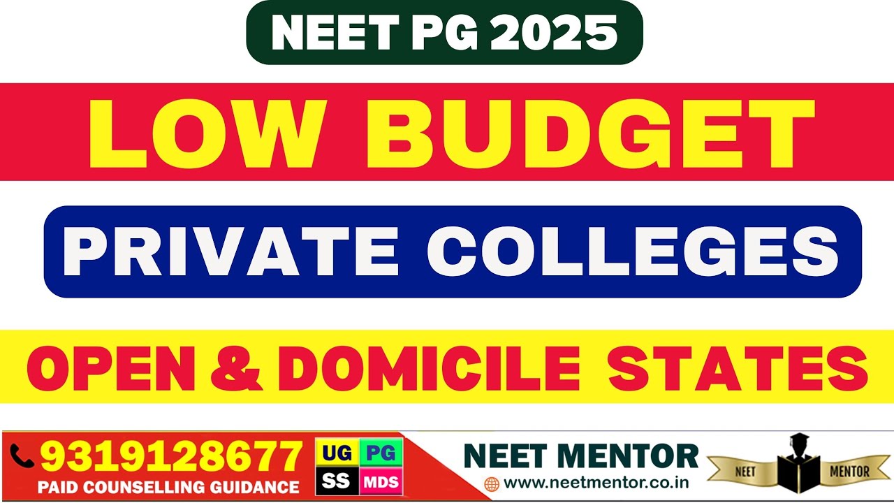 NEET PG 2025 🔥 Low Budget Private Medical Colleges in India 🔥 Semi Government 🔥 Open & Domicile 