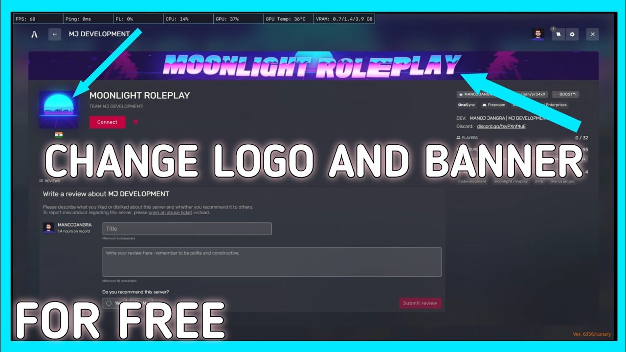 How to Change Logo and Banner of your FiveM Server | Create Free Logo and Banner | MJ DEVELOPMENT