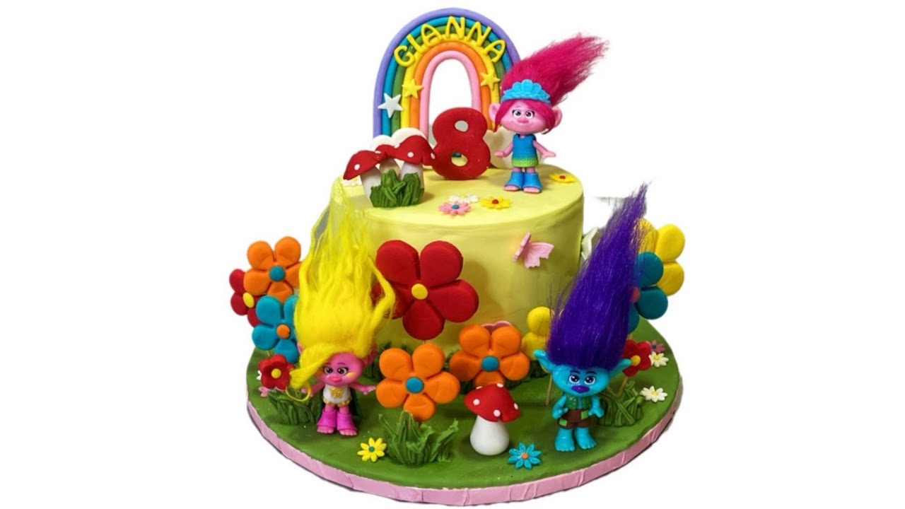 Pastel En Fondant Poppy Troll.