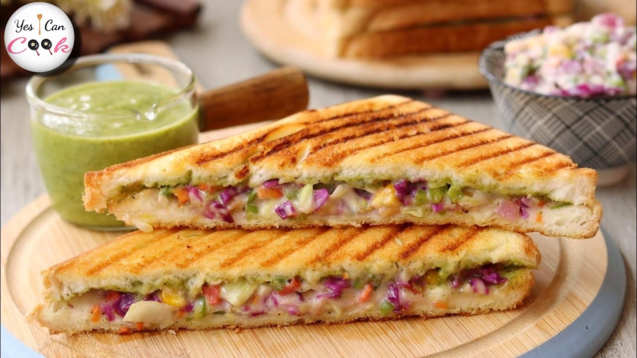 Sandwich In 5 Minutes ❗ Veg Mayo Grill Sandwich Recipe by (YES I CAN COOK)