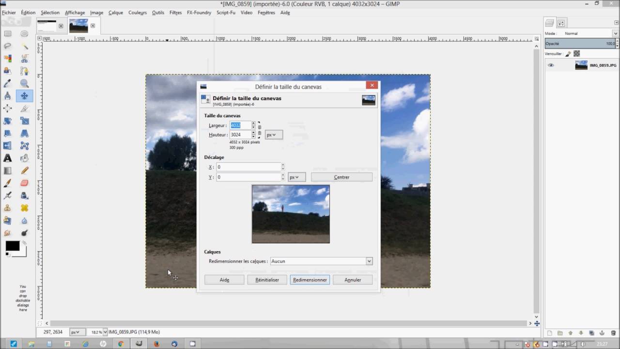 Recadrer une image. Gimp. La méthode du canevas [TUTO 04]