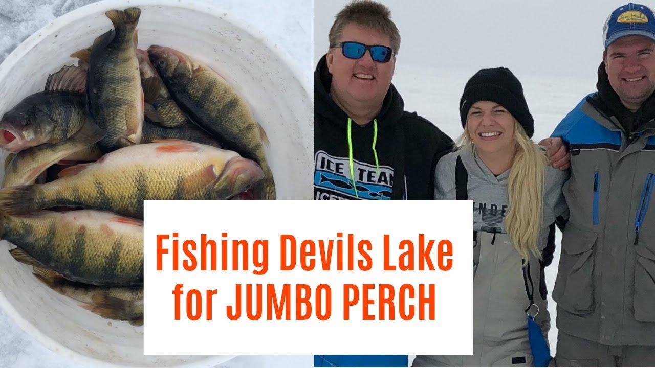 Ice Fishing JUMBO PERCH with Perch Patrol and Jason Mitchell on Devils Lake