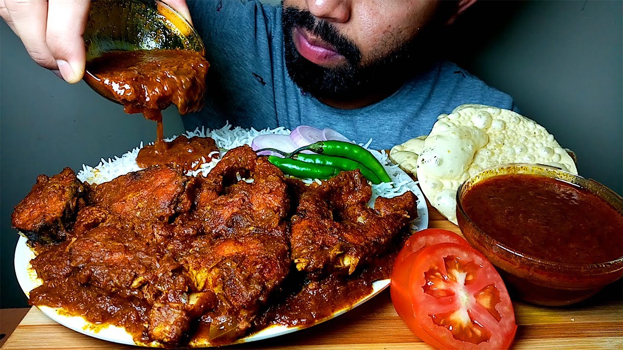 Rohu Fish Masala Curry | RICE AND CHILLI EATING SHOW|||#HUNGRYpiran
