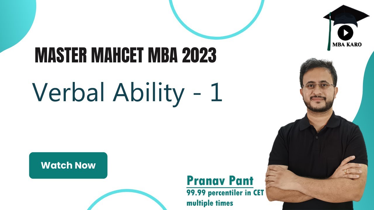 Master MAHCET MBA 2023 | Verbal Ability - 1 | Revision series for MAHCET | MBA Karo