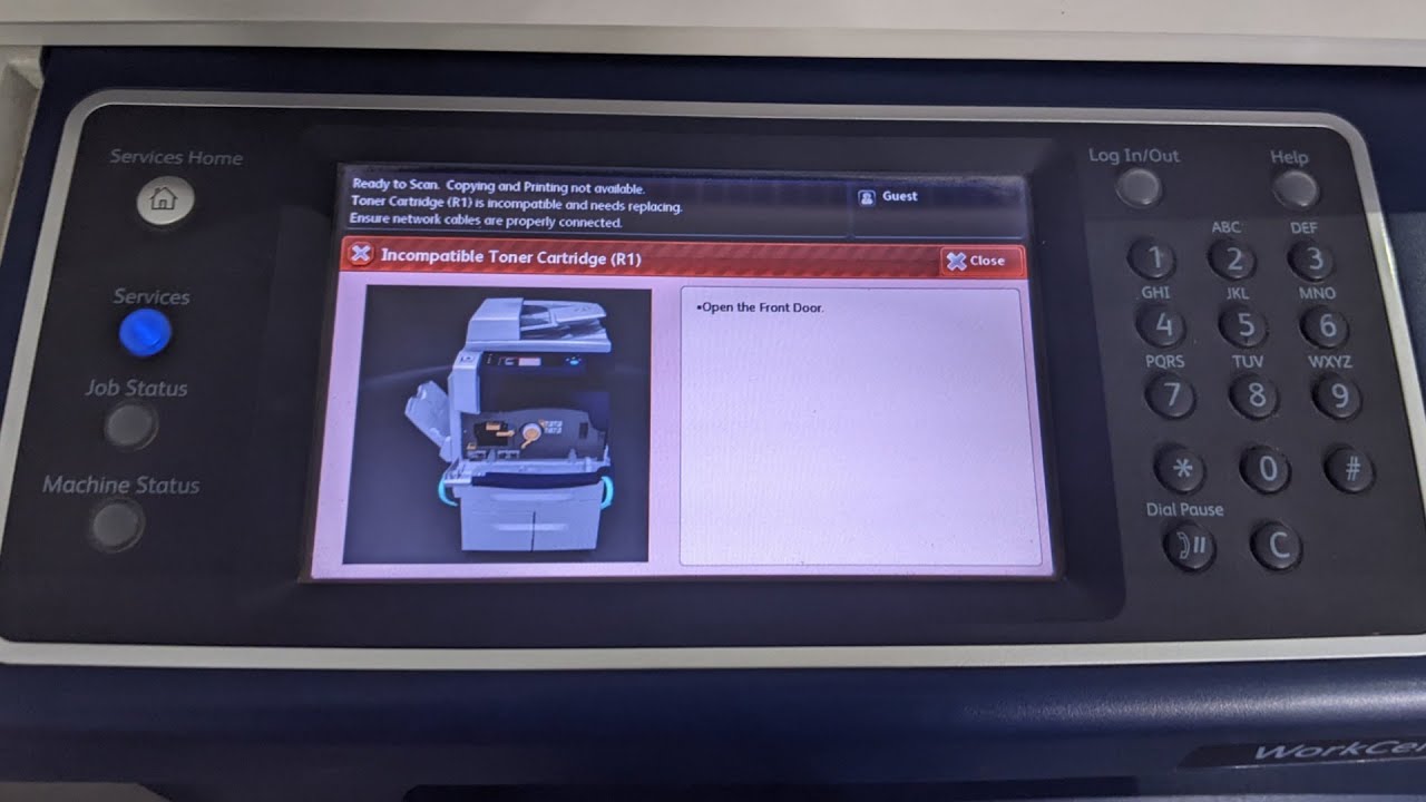 how to xerox 5945 5955 incompatible toner cartridge R1 problem | solution | ghani trader