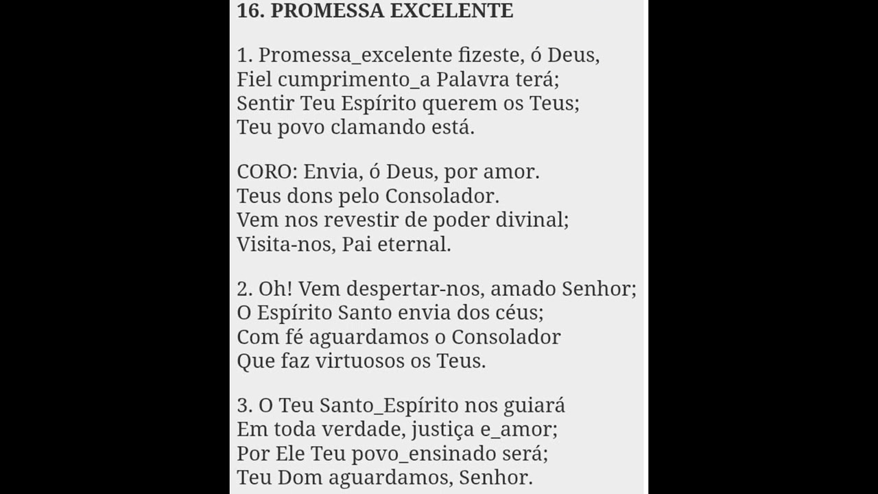 Hinário 5, Hino 16 Promessa Excelente