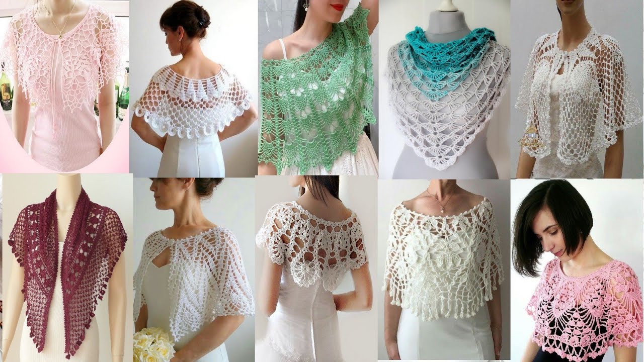 Crochet lacy mesh poncho (designs) Royal luxurious summer poncho#crochet #poncho