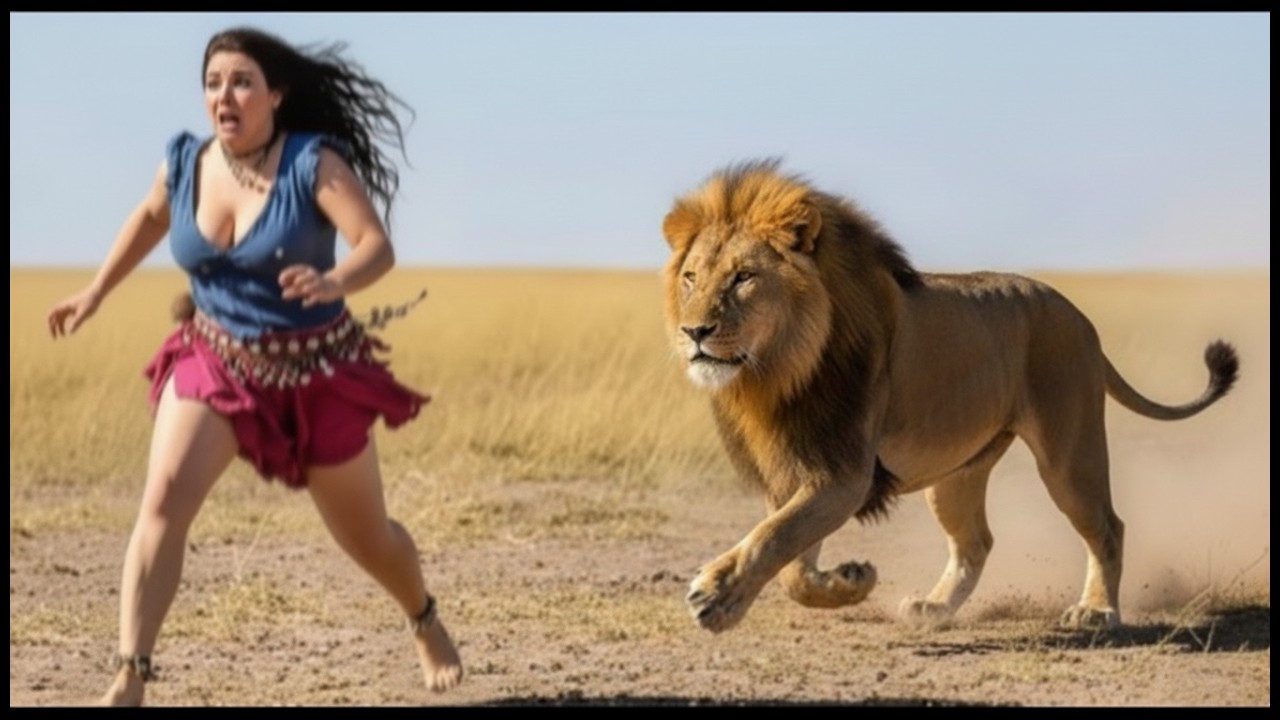 Prehistoric Survival Girl & Lion | 10-Minute Emotional Jungle Story of Courage, Floods & Wild Beasts
