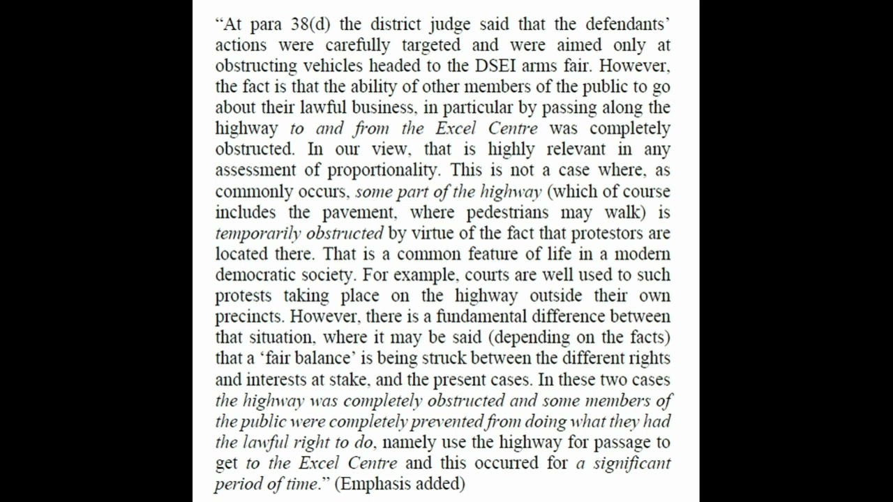 Director of Public Prosecutions v Ziegler and others The Decision of Divisional Court para 23 to 28
