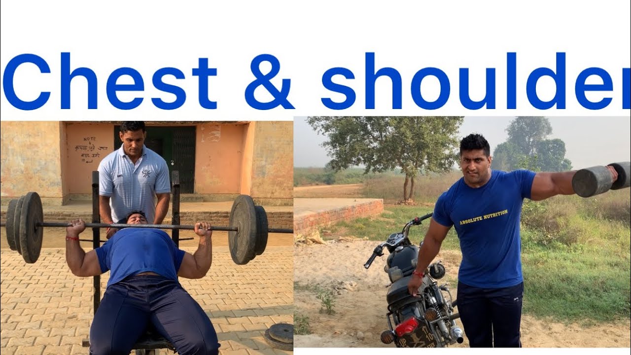 Chest and shoulder outdoor workout without machine workout.mr.Anuj taliyan Workout Shyamveer taliyan