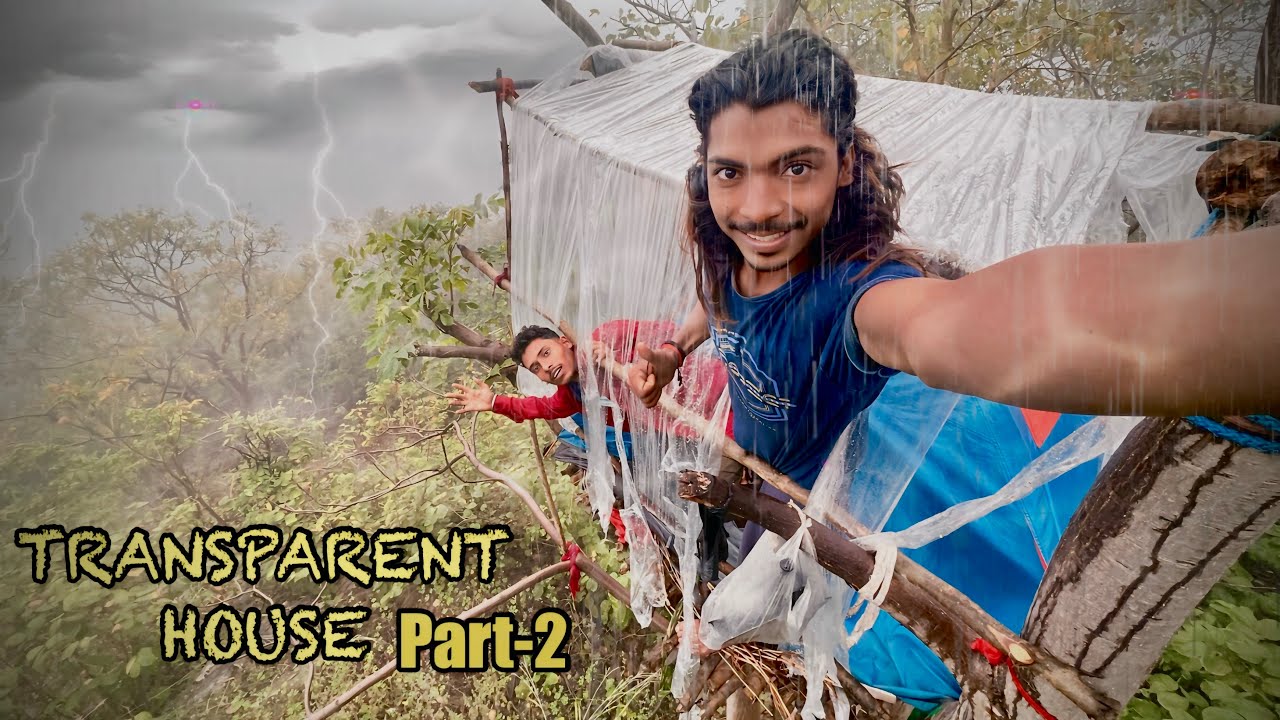 8000ft Mountain Top Transparent Tree House Camping 🌲 | Heavy Rain Survival Challenge Part-2