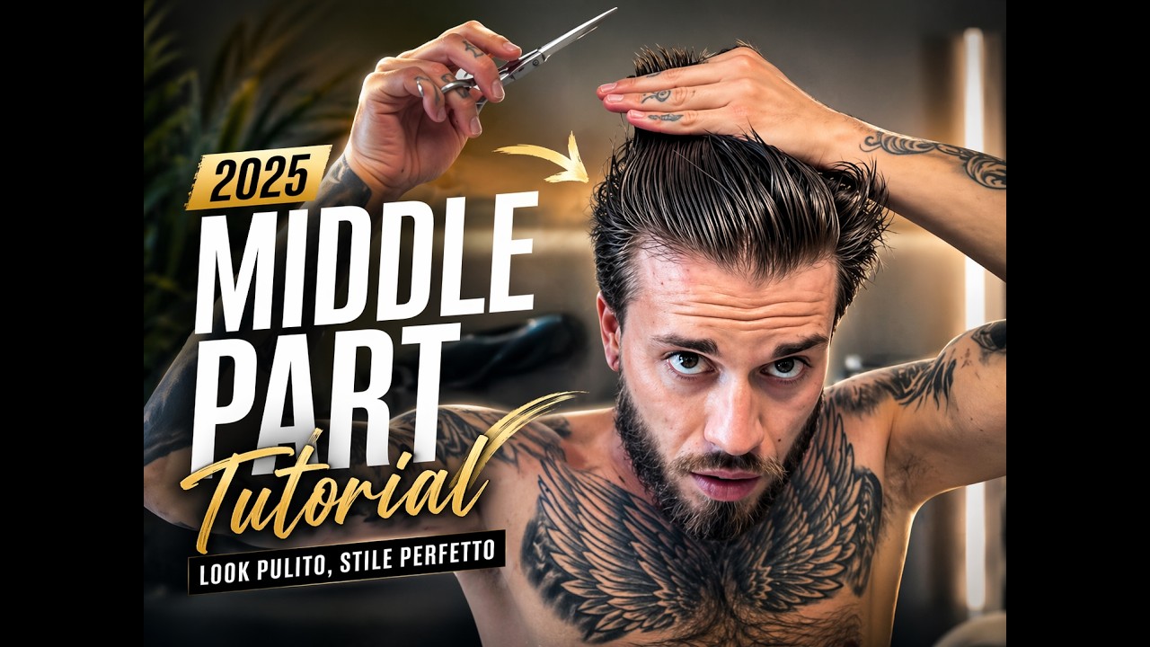 MIDDLE PART haircut tutorial men 2025