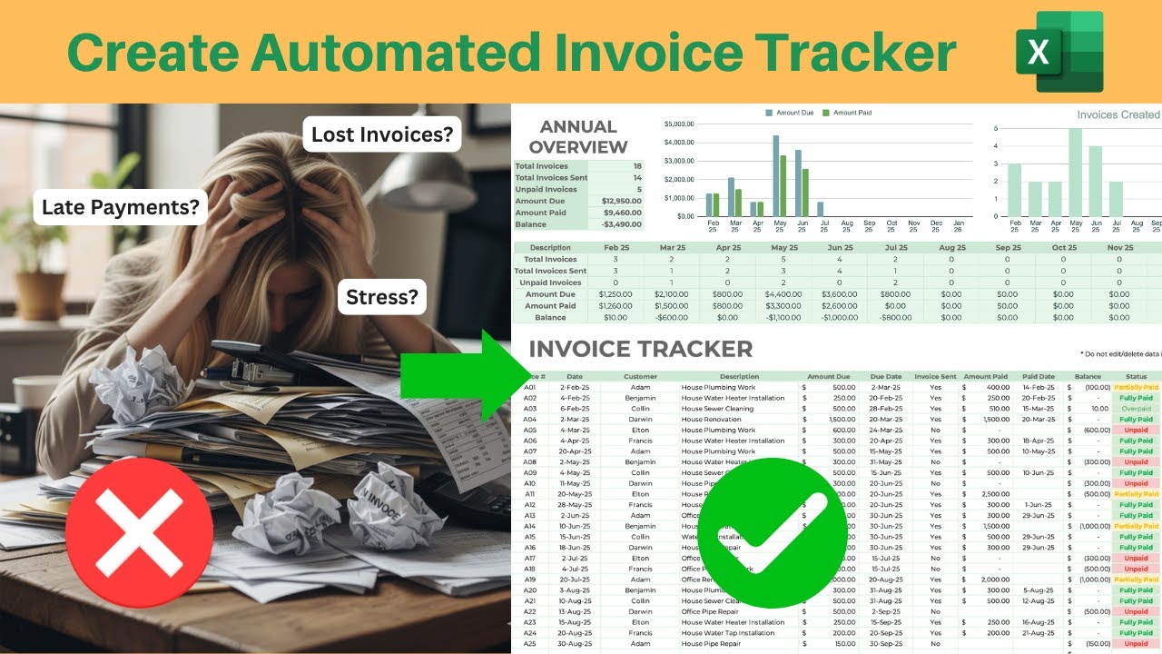How to Create Excel Invoice Tracker (Step-by-Step Tutorial)