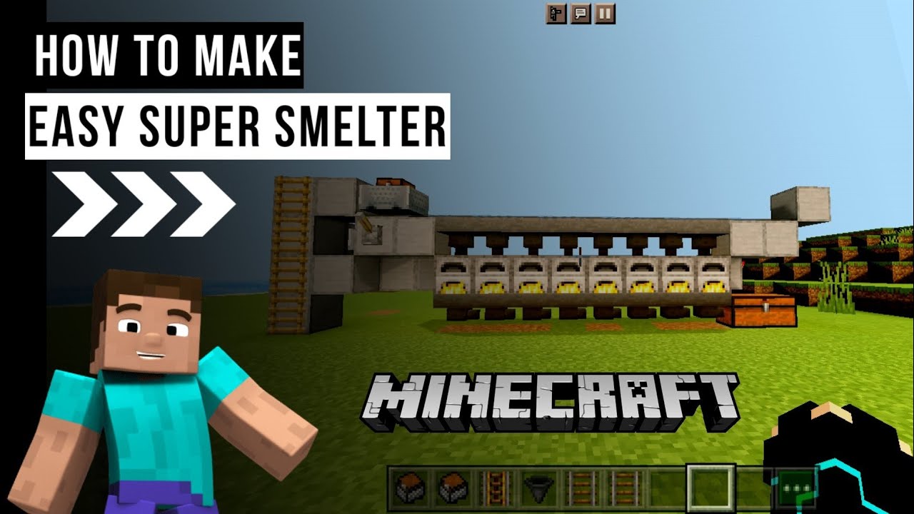 I made a Super Smelter in Minecraft (for all version)#ansart #minecraft #tutorial #pocketedition