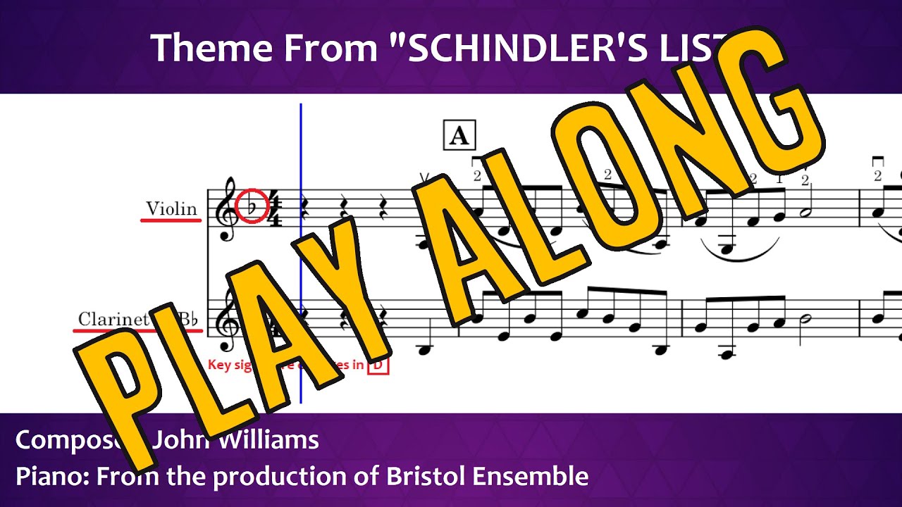 Schindler's List - Accompaniment with notes for Violin and Clarinet