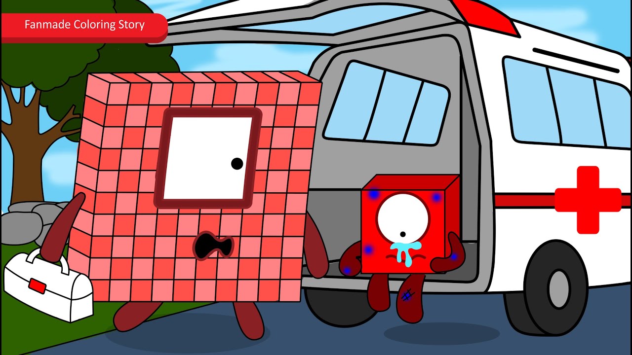 Травма! Рана в Numberblocks 1 была немедленно обработана медсестрой | Раскраска Numberblocks, соз...